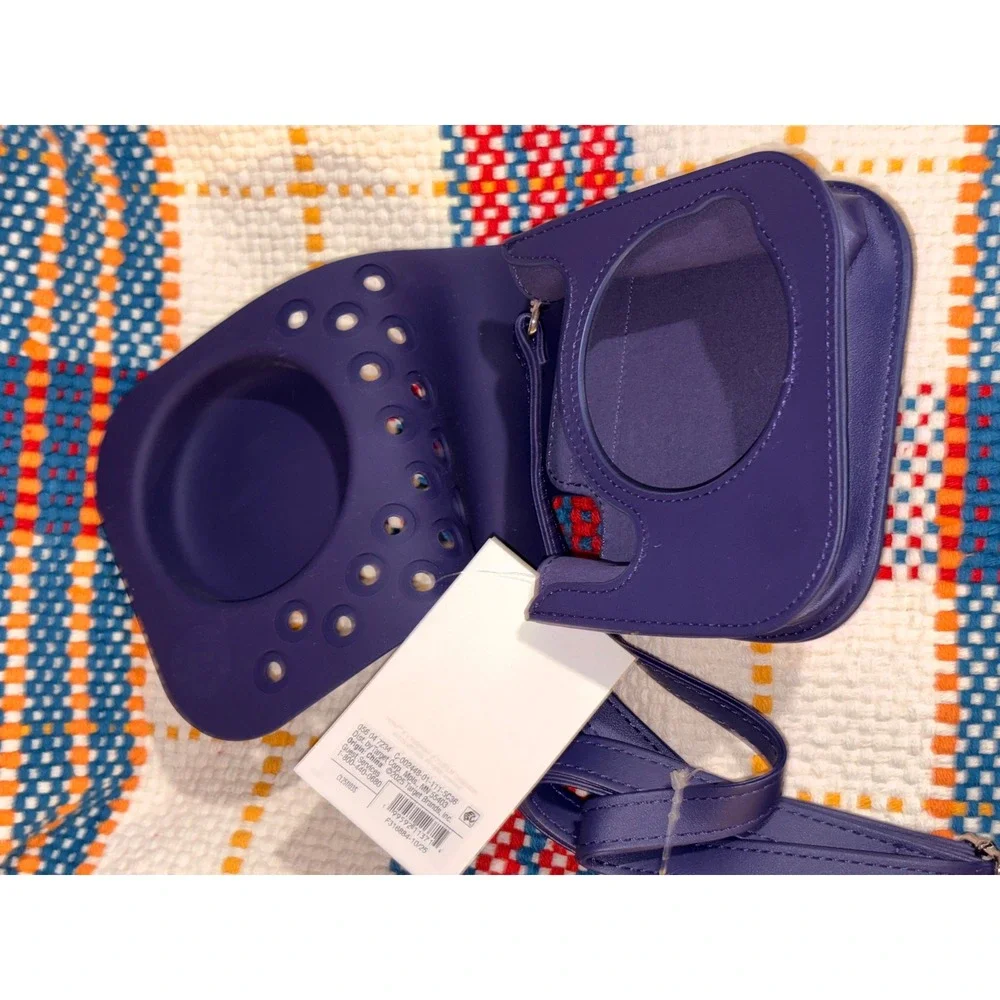Heyday Camera Pop-In Case Purple Vegan Leather Crossbody Bag with Charms Holes